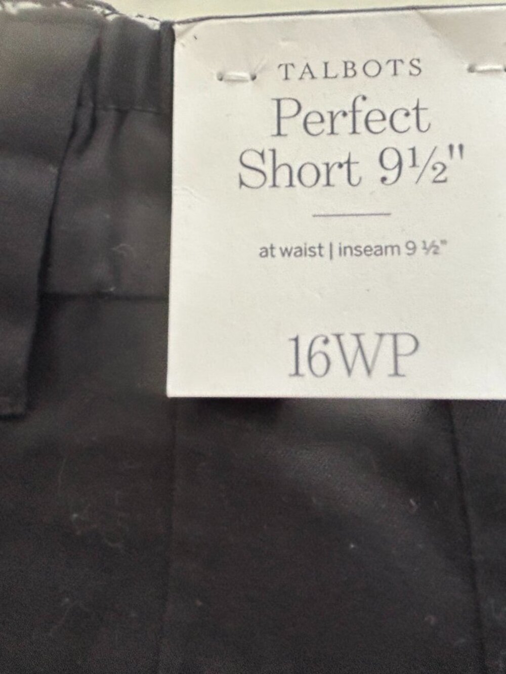 NWT 16W Petite shorts with 9.5" inseam Black Talbots